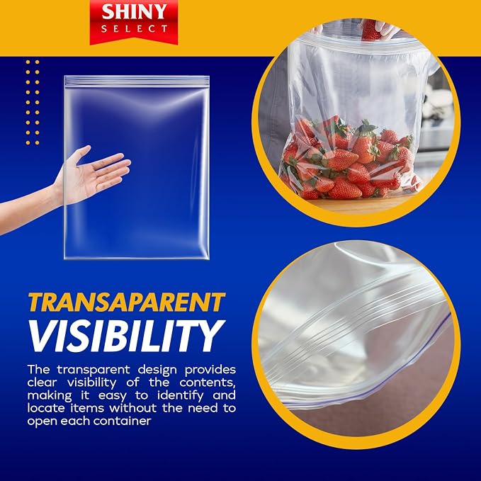Extra Large, Jumbo Clear Storage Plastic Bags, 18"x24" 5 Gallon Size Bags for Moving, Freezer, 100 Count