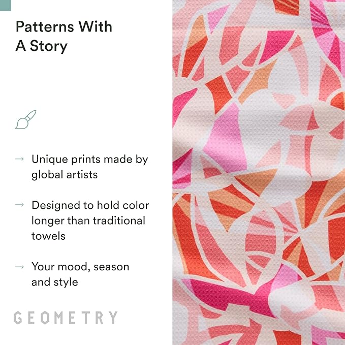 GEOMETRY Spring Kitchen Towels - Quick Dry Microfiber Cloth Spring & Summer Dish Towels for Kitchen Drying - Premium Quick Dry Towel - Lolita 18" x 30" (1 Pack)