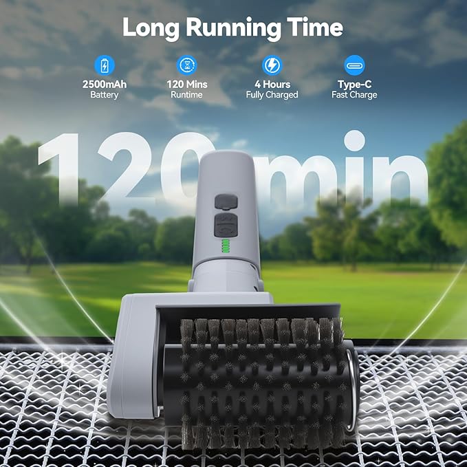 Upgrade Electric Grill Brush, BBQ Grill Brush for Outdoor Grill - 180°Adjustable Automatic Stainless Steel Wire Grill Cleaning Brush for Camping Outdoor BBQ Accessories