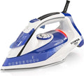 Utopia Home Steam Clothes Iron - 1800W (White Blue) Non-Stick Soleplate | Nonstick Soleplate With Auto-Off Safety Feature - Adjustable Thermostat Control, Variable Steam Control, Self-Clean, 8ft Cord