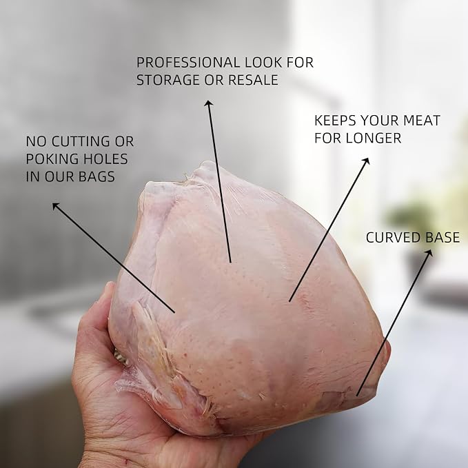 Poultry Shrink Bags,100 Pcs 13x18 Chicken Bags Heat Shrink Poultry Bag for Freezer