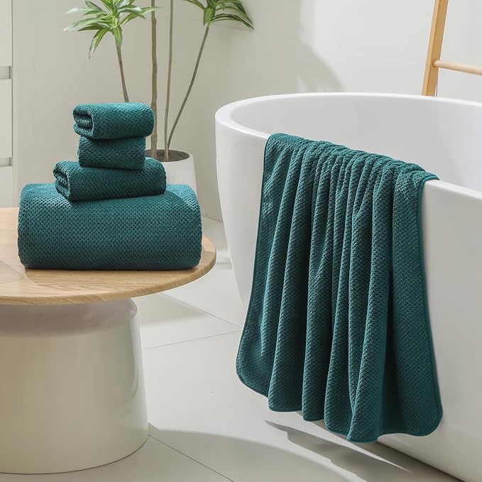 YTYC 39x78 Bath Sheets,Towels for Bathroom,Teal,2-Pieces | Extra Large Bath Towels, Super Soft,Highly absorbent,Hanging Loop,Quick Drying,Light Weight,80% Polyester