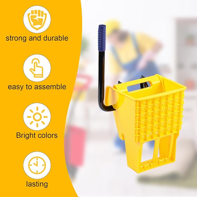 Sasylvia Yellow Mop Wringer Replacement Down Press Mop Bucket Wringer Industrial Cleaning Accessories for Commercial Floor Mopping Buckets Restaurant Supplies, 26quart or 33 Quart(Side Press)