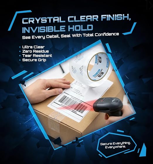 Clear Packing Tape Refills Heavy Duty,36 Pack,2.7 Mil,1.88"×68 Yd | Total 2448 Yards,Compatible with Standard Tape Dispenser,Quiet Unwind,Easy Start,for Shipping Packaging Moving Sealing,Bulk
