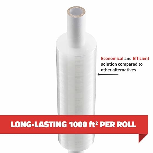 Stretch Wrap with Handle Industrial Strength 2 Pack 11" x 1000 Ft 60 Gauge Thick Shrink Wrap Roll for Moving Supplies, Furniture, Pallets, Plastic Wrap for Packing, Heavy Duty Stretch Film