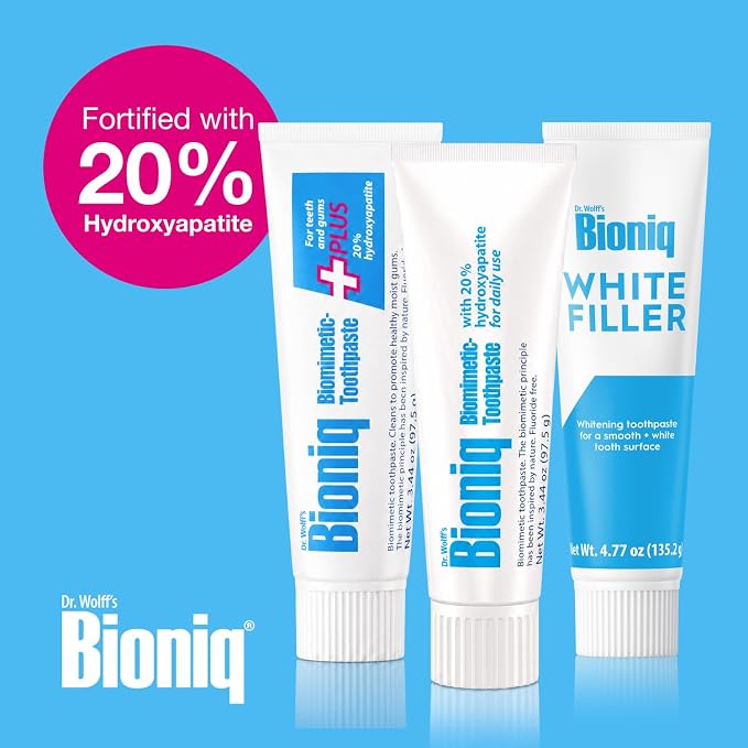 Bioniq Classic 20% Hydroxyapatite Toothpaste 3.44 Oz | bioHAP and Fluoride Free Toothpaste for Daily Use, Clinically Tested, Expert for Enamel and Gum Care, 3.44 Oz 1 Pack