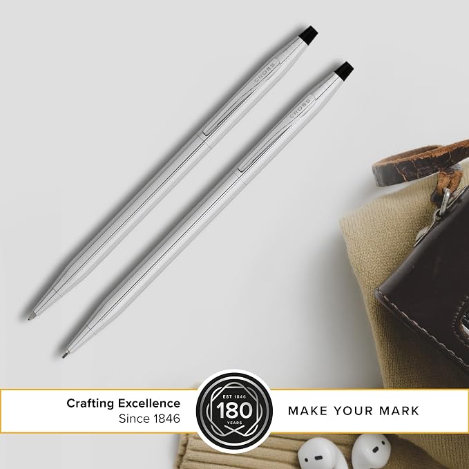 Cross Classic Century Lustrous Chrome Pen and Pencil Set - 350105