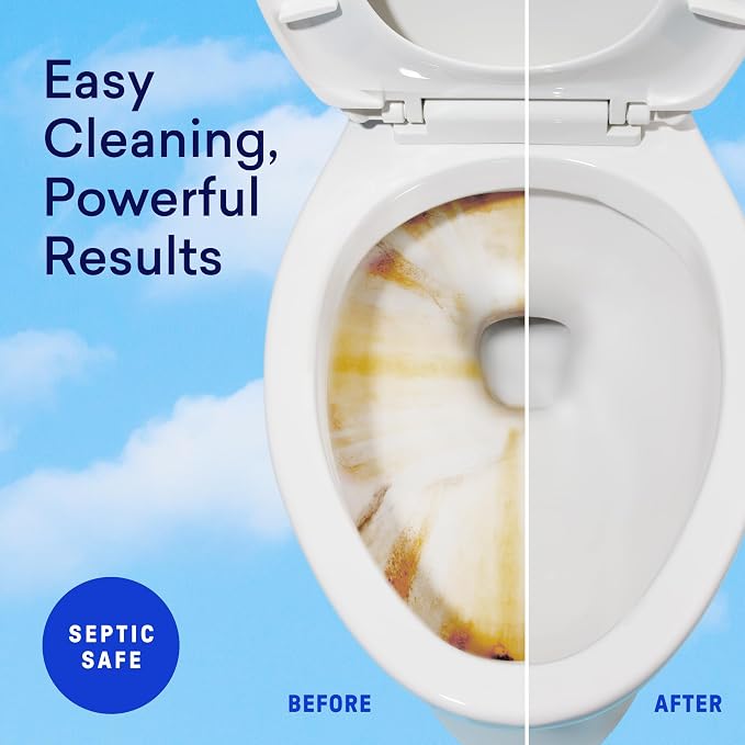 BLUELAND Toilet Bowl Cleaner Tablets, 14 Count (Pack of 1), Lemon Cedar, Plastic-Free, No Harsh Chemicals, Plant-Based, Septic-Safe, Removes Lime, Rust, Hard Water and Toilet Ring Stains