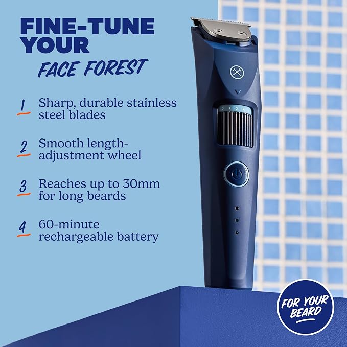 Dollar Shave Club | for Your Beard Trimmer | Shower Safe, Easy Length Adjustment Wheel, Short and Long Beards | Adjustable Beard Trimmer, Electric Razor, Electric Shaver for Men