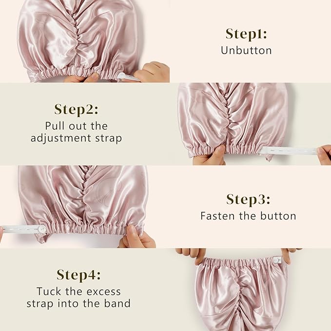 ZIMASILK 22 Momme 100% Mulberry Silk Bonnet for Sleeping & Women Hair Care, Highest Grade 6A Silk Hair wrap for Sleeping with Premium Elastic Stay On Head (1Pc, Pink - Fruit Line Art)