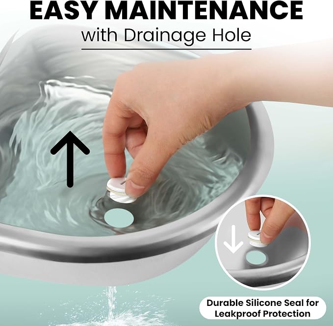 Automatic Animal Drinking Water Bowl with 2 Float Valves-304 Stainless Steel Automatic Water Dispenser for Dogs & Farm Animals, Auto-Refill, Leakproof Drain Hole, Extra Long 100cm Hose