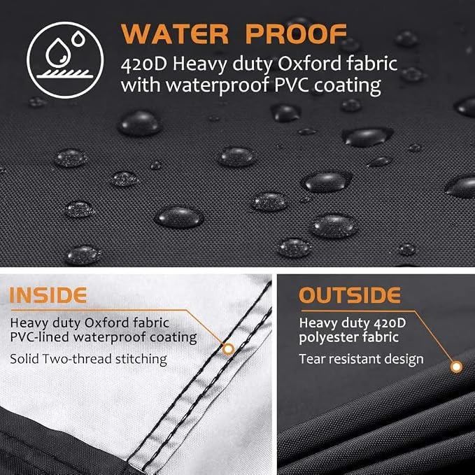 Grill Cover for Cuisinart 3-Burner 2018-2020 2021 2022 2023 2024 2025 2026 Outdoor Heavy Duty Waterproof Weather-Resistant BBQ Cover All Weather Protection Cover,Black-55 L x 23" D x 42" H