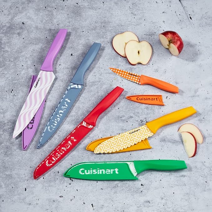 Cuisinart Advantage 12 Piece Printed Knife Set with Blade Guards, Multicolor
