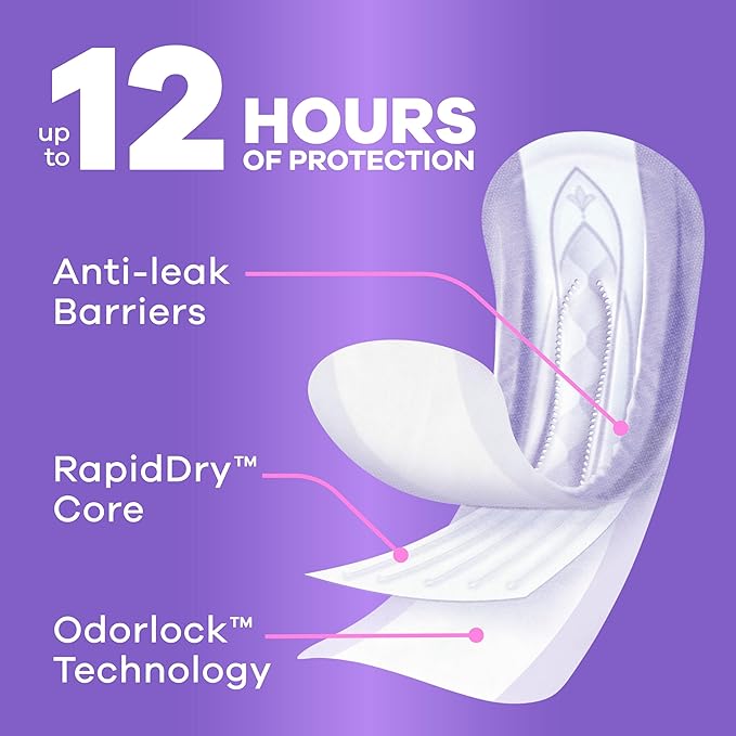 Always Discreet Adult Incontinence Pads for Women, Drier, 4 Drop Regular Length, Moderate Absorbency, Pads for Bladder Control Management, Bladder Leaks, & Postpartum Pads, 198ct