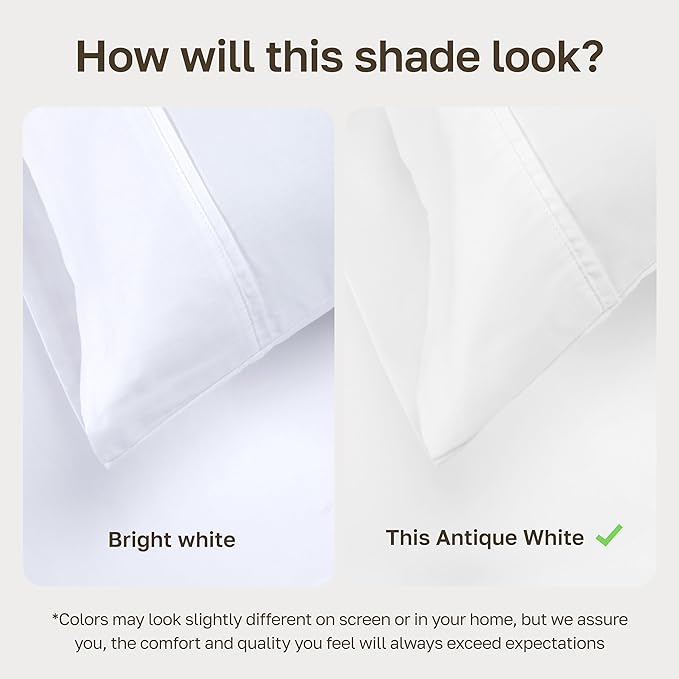 California Design Den 3-Piece King Duvet Cover Set - 400 Thread Count, 100% Cotton Sateen, Soft Duvet Cover King Size Set, Button Closures, Corner Ties, Durable Bedding - Antique White