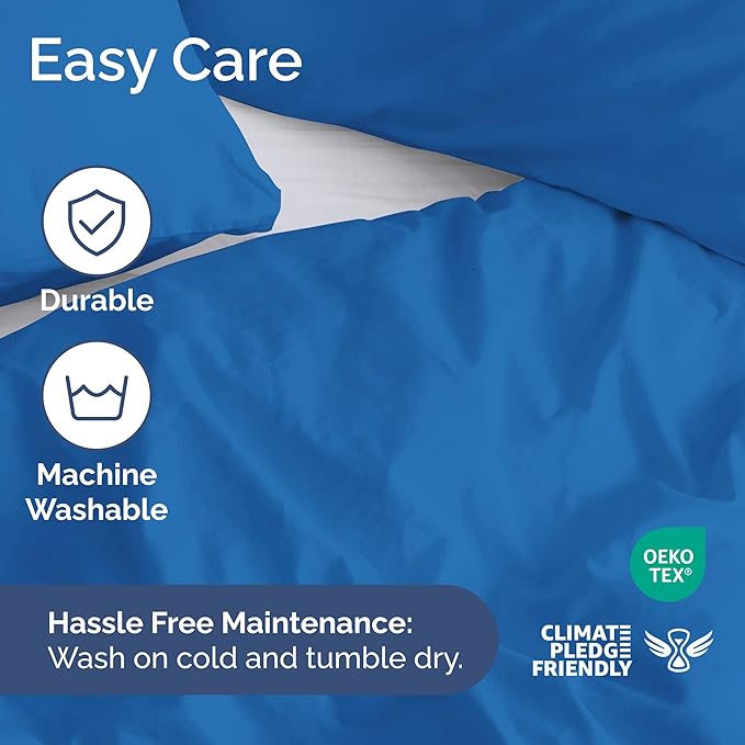 Duvet Cover Full Size Set - Extra Soft Full Duvet Cover 80" x 90" with 2 Pillow Shams for Women, Men, Kids & Teens - Hotel Luxury, Easy-Care w/ Zipper Closures & Ties - Comfy & Breathable (Royal Blue)