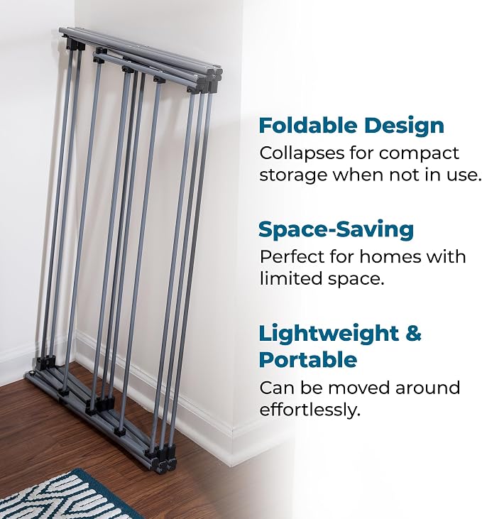 Honey-Can-Do Oversized Collapsible Clothes Drying Rack, 35", 50 lb, Grey | Oversized 35" x 45" steel rack holds 50 lb and folds flat for storage. Air-dry a full load indoors or outdoors.