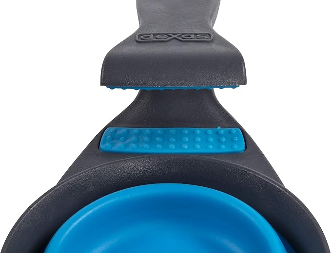 Dexas Pets Collapsible KlipScoop Collapsible Dry Dog Food Scoop and Dog Food Bag Clip, 1 Cup Capacity, Pro Blue (Pack of 2)