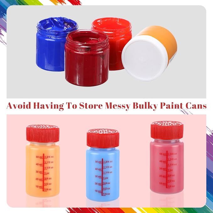 Mumufy 120 Pcs Touch up Paint Bottles with Brush and Lid Empty Touch up Bottle with Mixing Balls 2 oz Fluid Capacity Leftover Paint Container for Car Scratches Repair (Red)
