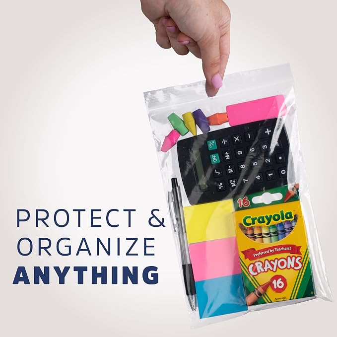 Clear Plastic Reclosable Zip Bags - Bulk GPI Case of 1000 6" x 9" 2 mil Thick Strong & Durable Poly Baggies With Resealable Zip Top Lock For Travel, Storage, Packaging & Shipping.