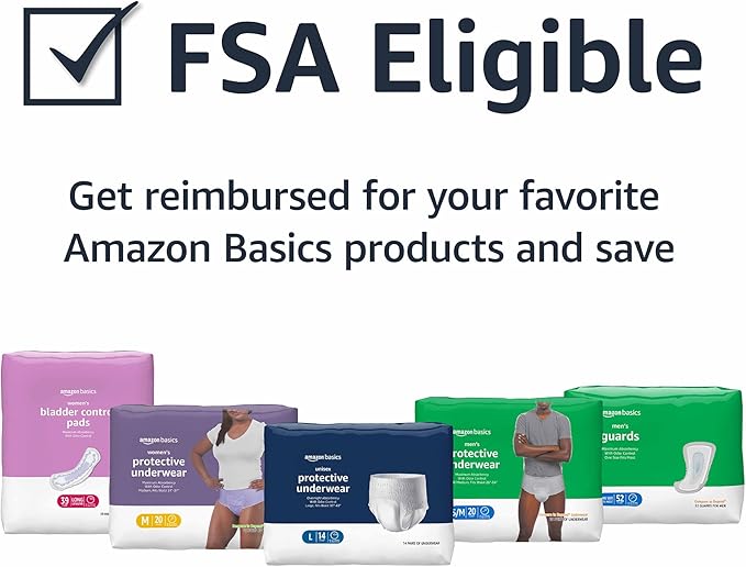 Amazon Basics Maximum Absorbency Incontinence Underwear for Men with Leak Protection, Dri-Fit Technology, Odor Control, Cotton Enhanced, Small/Medium, 20 Count