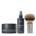 SUPPLY Men’s Shave Accessories Set – Ultra Lather Shaving Cream 3.4oz, Alcohol-Free Aftershave Spray 2 oz, and Synthetic Shaving Brush – Fragrance Free/Classic Matte