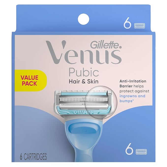 Gillette Venus Intimate Grooming Razors for Women, 6 Razor Blade Refills, Bikini Razors for Women,(Pack of 2)
