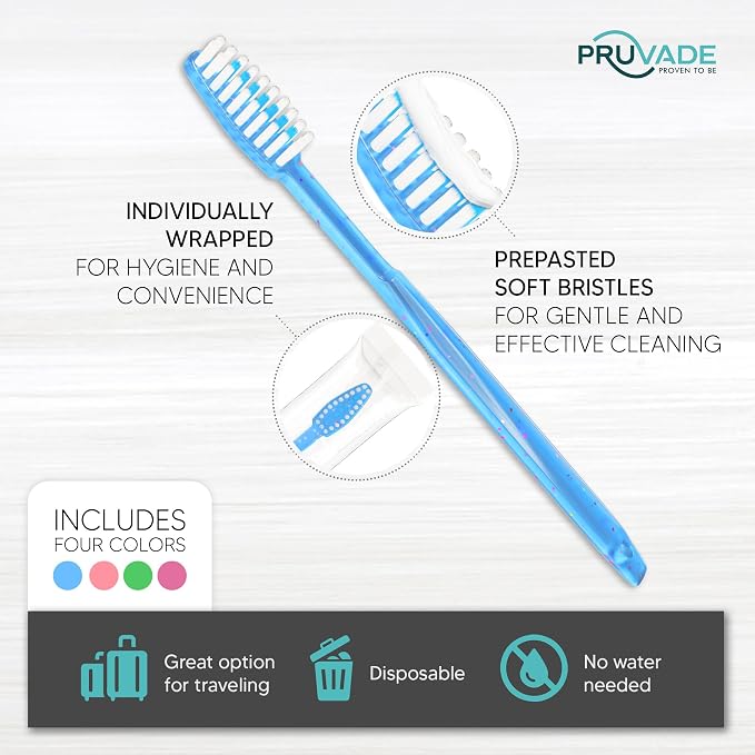 144 Pack Disposable Toothbrushes with Toothpaste - Kids Toothbrush | Prepasted Toothbrushes Individually Wrapped - Single Use Waterless Tooth Brush with Soft Bristles - Bubblegum Flavor/Kids