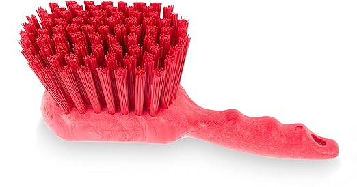 SPARTA 40541EC05 Plastic Scrub Brush, Utility Brush, Kitchen Brush With Hanging Hole For Cleaning, 8 Inches, Red - (Pack of 1)