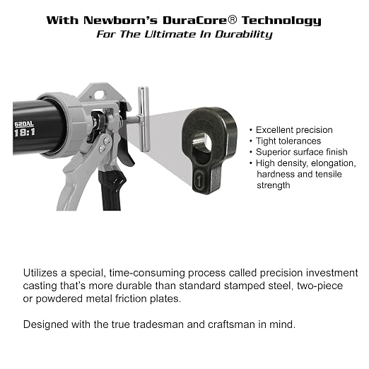 Newborn 620AL-Neon Round Rod Caulk Gun with Aluminum Barrel - 18:1 Thrust Ratio | 20 oz. Sausage Cartridge Capacity | Includes Ring Cap, Cones & Sausage Cup