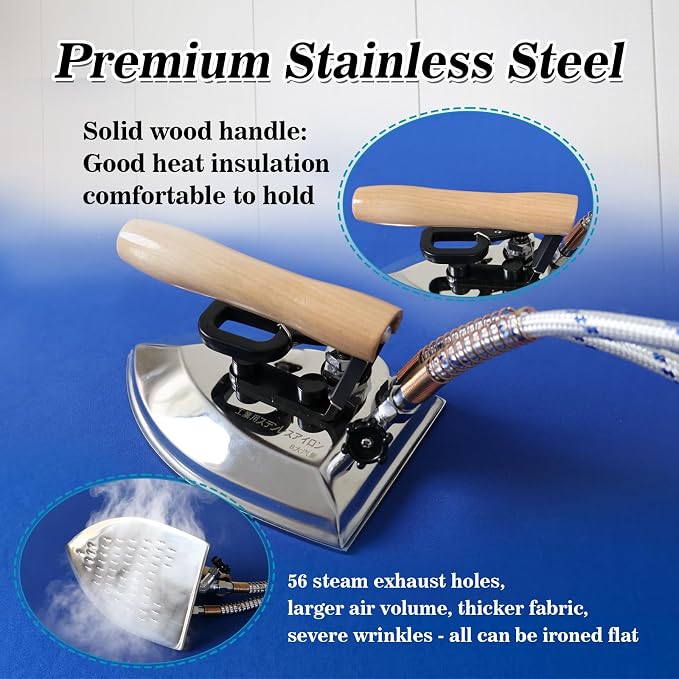 Commercial Vacuum Ironing Table with Independent Steam Generator & Sleeve Iron Arm, Heavy Duty Pressing Board for Dry Cleaners Tailors & Clothing Boutiques