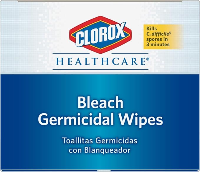 CloroxPro Healthcare Bleach Germicidal Wipes, Healthcare Cleaning and Industrial Cleaning, Clorox Wipes, 50 Count Individually Wrapped Wipes - 31424