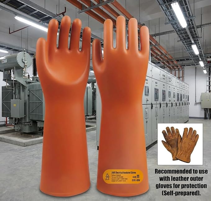 Electrician Insulated Gloves - Class 2 ASTM Compliant High Voltage Electrical Insulating Rubber Gloves For Men,Electrical Safety Gloves Lineworker