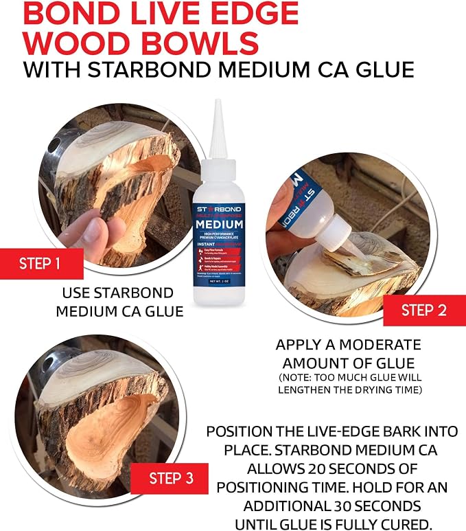 Starbond Medium CA Glue Complete Refill Kit (16 oz) – Cyanoacrylate Super Glue Refill System with Extra Bottles, Caps, Microtips & Yorker Spout for Woodworking, Carpentry, Quick Repairs & Hobby Builds
