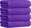 JML Microfiber Bath Towels, 4 Pack, 30" x 60", Violet | Oversized, Ultra Soft, Super Absorbent, Fast Drying, Perfect for Bathroom, Shower, Sauna, Yoga, Gym