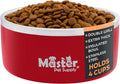 Master Pet Supply Stainless Steel Dog Bowls - 32 oz, Heavy Duty - Crimson Flame, Double Wall Extra-Thick Insulated, Non-Slip Pet Water Bowl for Dogs, Cats & Pets, Anti Rust Metal, Dish Washer Safe