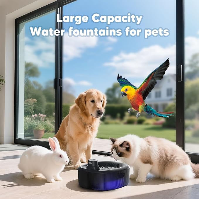 WOPET Wireless Dog Water Fountain for Large Dogs, 6L/205oz Dog Water Bowl Dispenser with 5000mAh Battery Operated, W600 Pro Cordless Pet Fountain for Dogs&Cats with Motion Sensor, Ultra Quiet Pump