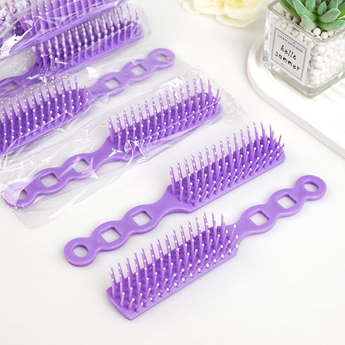 100 Pcs Hair Brush and Comb Set in Bulk for Homeless Individually Wrapped, Bulk Comb Brush Hairbrush for Women Kids Hotel Homeless Charity (Bright Color)