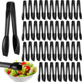 Patelai 48 Pcs 6 Inch Utility Tong Plastic Serving Tongs Bulk Scalloped Serving Utensils Charcuterie Accessories Heavy Duty Tongs for Cooking Appetizers Food Catering Dinner Party (Black)