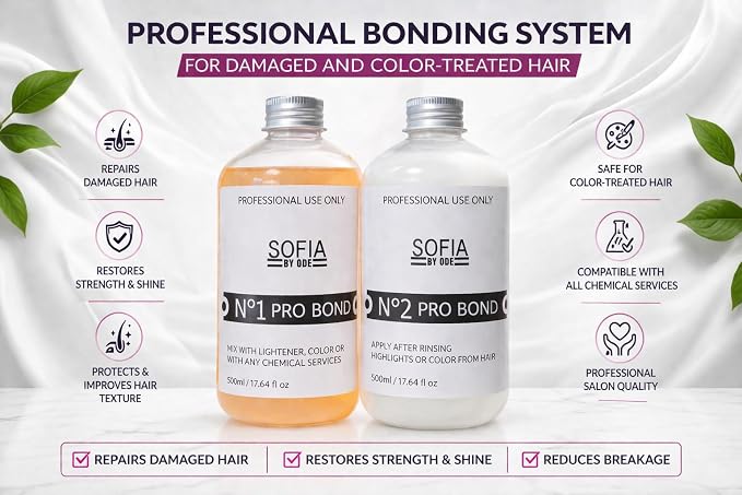No.1 & No.2 Bond Hair Repair Set – Pre & Post Bleach Hair Treatment Set for Bond Protection, Strengthening & Color Safe Repair | Protects & Rebuilds