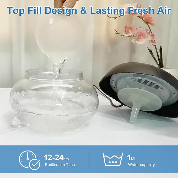 Water-Based Purifier Air Washer, Air Revitalizer & Freshener, Air Fresher with 7 LED Color Changing Light for Rooms (Blue)