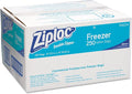 Ziploc 682258 Double-Zipper Freezer Bags, 1gal, 2.7mil, Clear w/Label Panel, 250/Carton