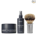 SUPPLY Men’s Shave Accessories Set – Ultra Lather Shaving Cream 3.4oz, Alcohol-Free Aftershave Spray 2 oz, and Synthetic Shaving Brush – White Birch & Sage/Classic Matte