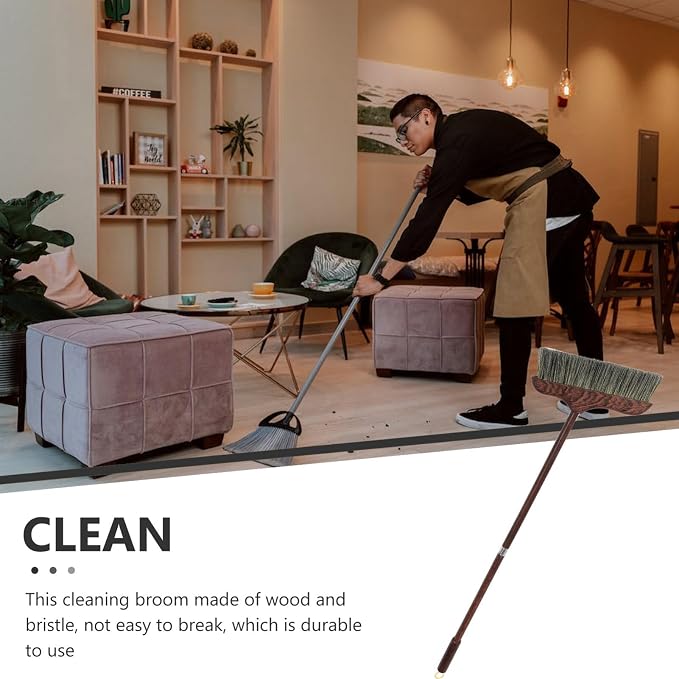 Healifty Handle Soft Bristles Broom for Home Cleaning -Static Floor Wiper for Indoor and Outdoor Use for Pet Hair and Dust Removal and Compact Design