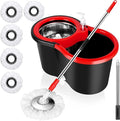Spin Mop & Bucket Set with 2 Microfiber Mop Heads