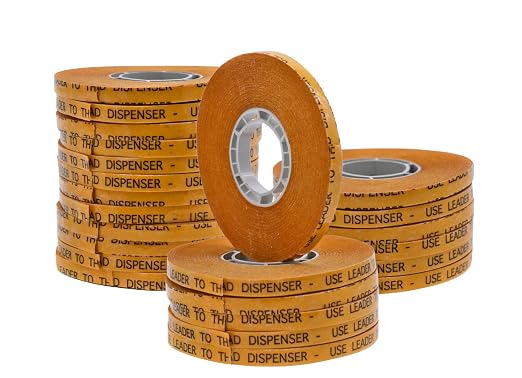 WOD General Purpose ATG Tape for Pink Glider, 1/4 inch x 36 yds. (Set of 24 Rolls) Adhesive Transfer Tape Refill Rolls Clear Adhesive on Gold Liner (Acid Free) RWATG20
