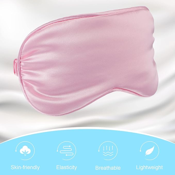 Coume 16 Pieces Silk Sleep Mask Eye Coverings for Sleeping Smooth Soft Eye Covers Mask About 20 x 9.2 cm/ 7.87 x 3.62 Inch
