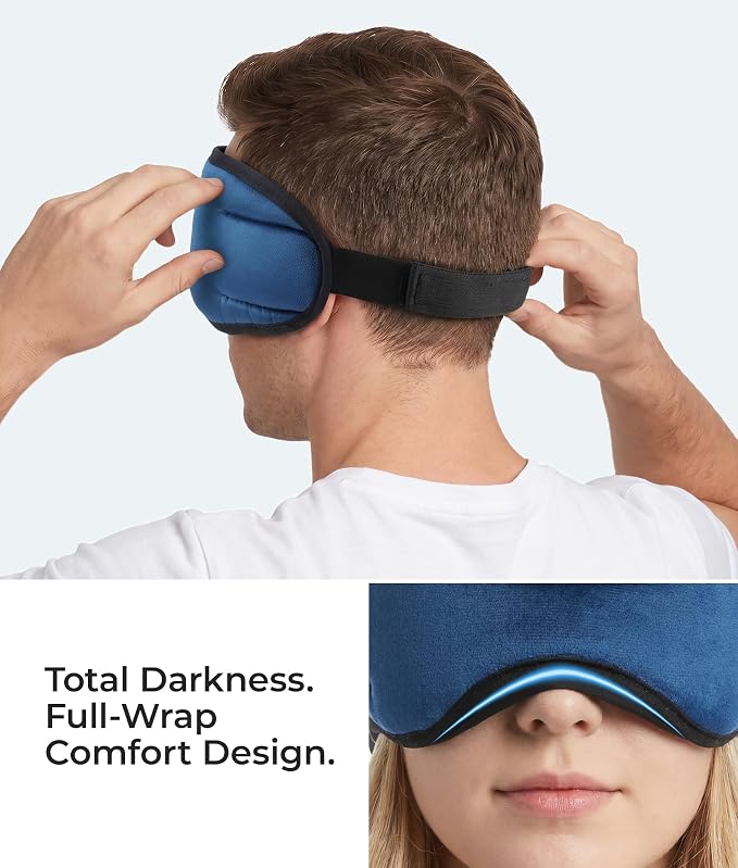MUSICOZY Sleep Headphones, Bluetooth 5.4 Sleep Mask Headband Headphones Sleeping Eye Mask, Wireless Music Earbuds Earphones with HD Stereo Speakers Cool Gadgets Gifts (Midnight Blue)