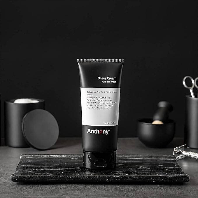 Anthony Shaving Cream Mens Sensitive Skin: Squalane, Eucalyptus, Spearmint and Rosemary Extracts, Help Soothe, Refresh, Cool, and Condition Your Skin for Shave 6 Fl Oz 2 Pack