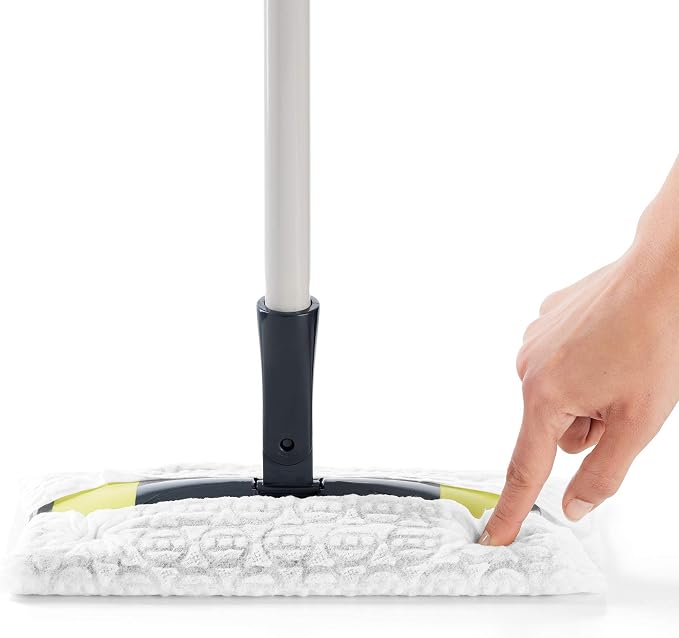 Mery Dust Catcher Mop with 10 Refills, PP,TRP Non Woven, Grey, Lime and White, 28.5 x 10.5 cm, Cloths 29.5 x 21.5 cm